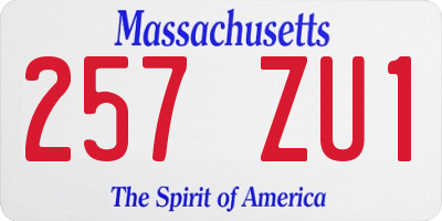 MA license plate 257ZU1
