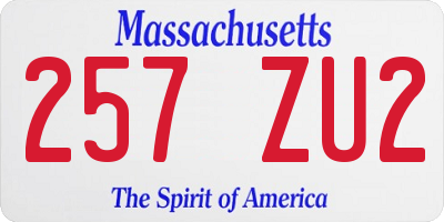 MA license plate 257ZU2