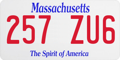 MA license plate 257ZU6