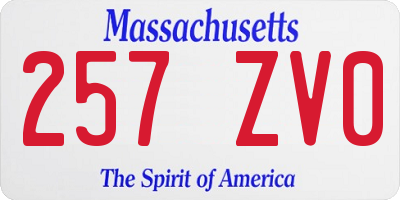 MA license plate 257ZV0