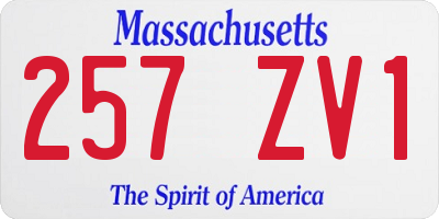 MA license plate 257ZV1
