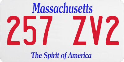 MA license plate 257ZV2