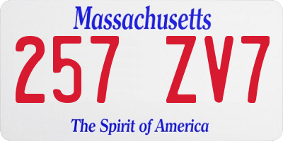 MA license plate 257ZV7