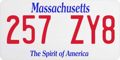 MA license plate 257ZY8
