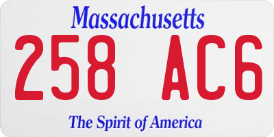 MA license plate 258AC6