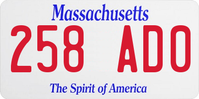 MA license plate 258AD0