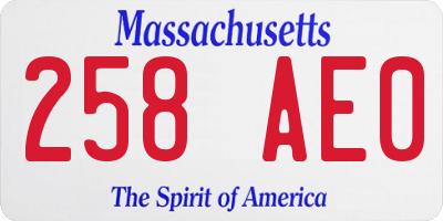 MA license plate 258AE0