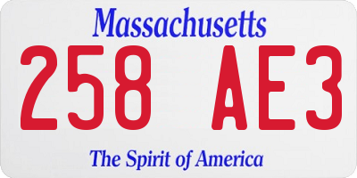 MA license plate 258AE3