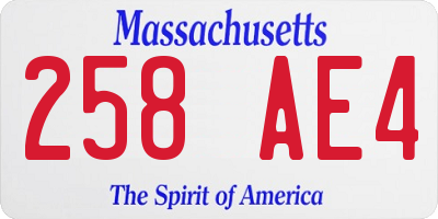 MA license plate 258AE4
