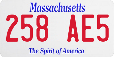 MA license plate 258AE5