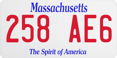MA license plate 258AE6