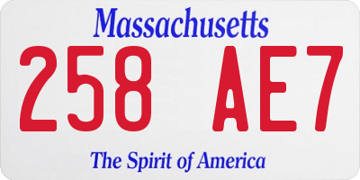 MA license plate 258AE7
