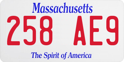 MA license plate 258AE9