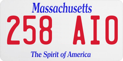MA license plate 258AI0