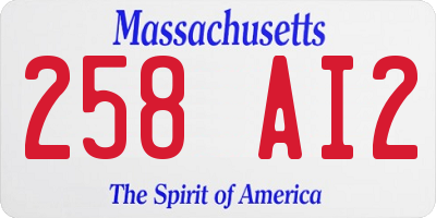 MA license plate 258AI2