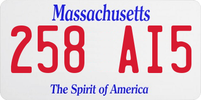MA license plate 258AI5