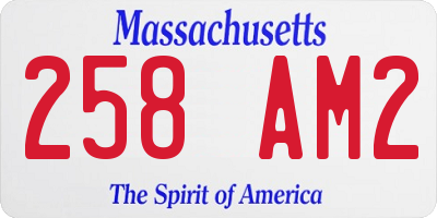 MA license plate 258AM2