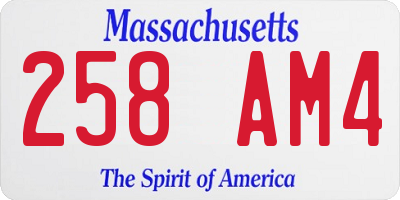 MA license plate 258AM4