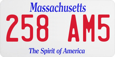 MA license plate 258AM5