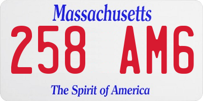 MA license plate 258AM6