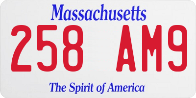 MA license plate 258AM9
