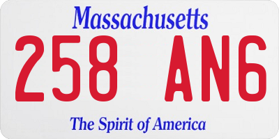 MA license plate 258AN6