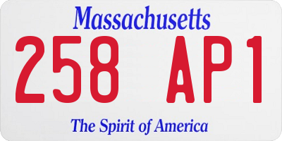 MA license plate 258AP1