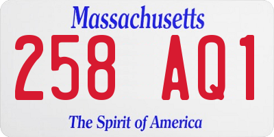 MA license plate 258AQ1