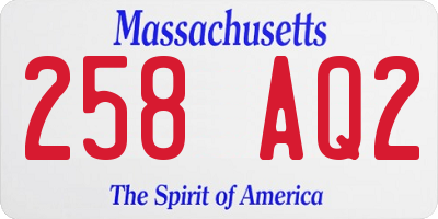 MA license plate 258AQ2
