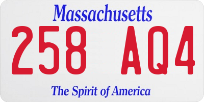 MA license plate 258AQ4