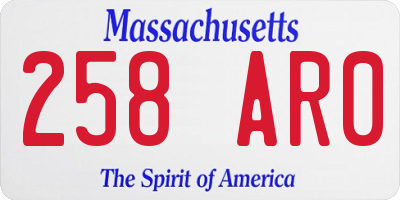 MA license plate 258AR0