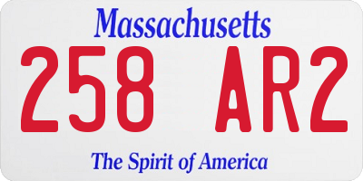 MA license plate 258AR2