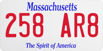 MA license plate 258AR8
