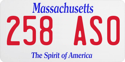 MA license plate 258AS0