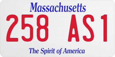 MA license plate 258AS1