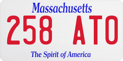 MA license plate 258AT0