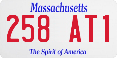 MA license plate 258AT1