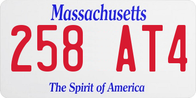 MA license plate 258AT4