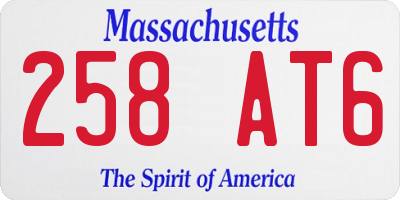 MA license plate 258AT6
