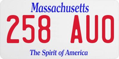 MA license plate 258AU0