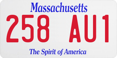 MA license plate 258AU1