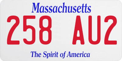 MA license plate 258AU2