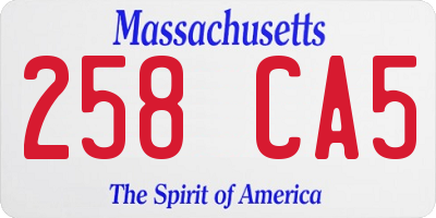 MA license plate 258CA5