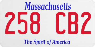 MA license plate 258CB2