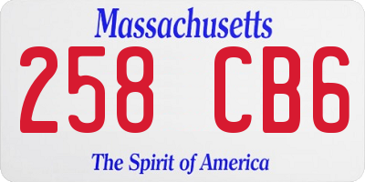 MA license plate 258CB6