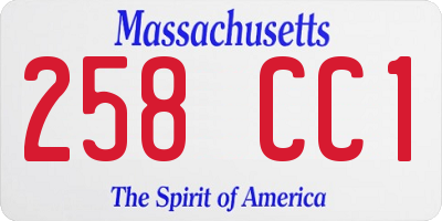 MA license plate 258CC1