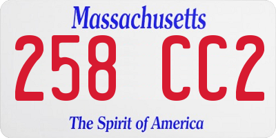 MA license plate 258CC2