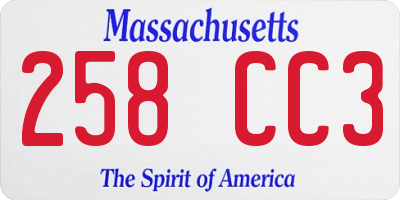 MA license plate 258CC3