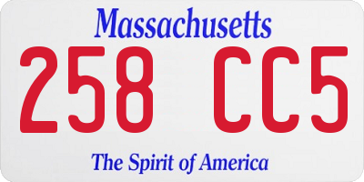 MA license plate 258CC5