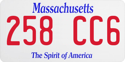 MA license plate 258CC6